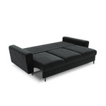 Moghan sofa, 3-seater (micadon home) dark gray, velvet, black chrome metal