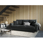 Moghan sofa, 3-seater (micadon home) dark gray, velvet, black chrome metal