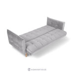 Bubble sofa, 3-seater (micadon home) silver, velvet, natural beech wood