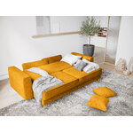 Dunas sohva, 3-istuttava (micadon home) keltainen, strukturoitu kangas, kultametalli