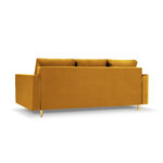 Sohva leona, 3-istuttava (micadon home) keltainen, sametti, kulta metalli
