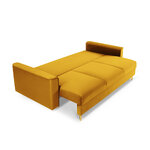Sohva leona, 3-istuttava (micadon home) keltainen, sametti, kulta metalli