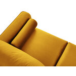 Sohva leona, 3-istuttava (micadon home) keltainen, sametti, musta kromi metalli