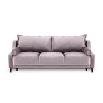 Sofa rutile, 3-seater (micadon home) lavender, velvet, black chrome metal