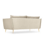 Sofa agate, 3-seater (micadoni home) beige, velvet, gold metal