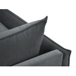 Sofa agate, 3-seater (micadon home) dark gray, velvet, gold metal