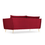 Sofa agate, 3-seater (micadon home) red, velvet, gold metal