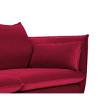 Sofa agate, 3-seater (micadon home) red, velvet, gold metal