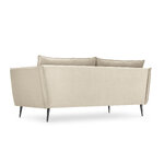 Sofa agate, 3-seater (micadoni home) beige, velvet, black metal