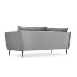 Sofa agate, 3-seater (micadon home) light gray, velvet, black metal