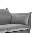 Sofa agate, 3-seater (micadon home) light gray, velvet, black metal