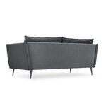 Sofa agate, 3-seater (micadon home) dark gray, velvet, black metal