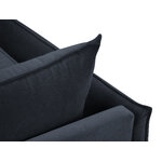 Dīvāns ahāts, 3-vietīgs (micadon home) tumši zils, samts, melns metāls