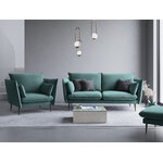 Sofa agate, 3-seater (micadon home) gasoline, velvet, black metal