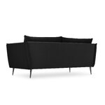 Sofa agate, 3-seater (micadoni home) black, velvet, black metal