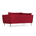 Sofa agate, 3-seater (micadoni home) red, velvet, black metal