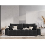 Sofa byron, 3-vietė (micadon home) tamsiai pilka, aksominė, juodo metalo