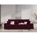 Sofa byron, 3-vietė (micadon home) tamsiai raudona, aksominė, juodo metalo