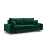 Dīvāns byron, 3-vietīgs (micadon home) pudele zaļš, samts, melns metāls