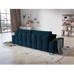 Sofa byron, 3-seater (micadon home) deep blue, velvet, black metal