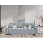 Sofa byron, 3-seater (micadon home) light blue, velvet, black metal