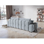 Sofa byron, 3-seater (micadon home) light blue, velvet, black metal