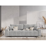 Sofa byron, 3-seater (micadon home) light gray, velvet, black metal