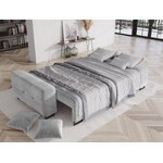 Sofa byron, 3-seater (micadon home) light gray, velvet, black metal