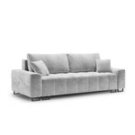 Sofa byron, 3-seater (micadon home) light gray, velvet, black metal