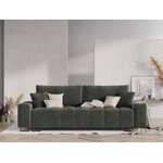 Byron sofa, 3-seater (micadon home), grey, velvet, black metal