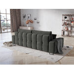 Byron sofa, 3-seater (micadon home), grey, velvet, black metal