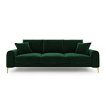 Dīvāns larnīts, 3-vietīgs (micadon home) pudele zaļš, samts, zelta metāls