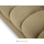 Sofa mamaia, 3-seater (micadoni home) beige, velvet, gold metal