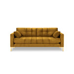 Sofa mamaia, 3-seater (micadon home) yellow, velvet, gold metal