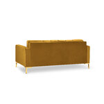 Sofa mamaia, 3-seater (micadon home) yellow, velvet, gold metal