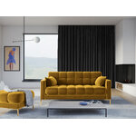 Sofa mamaia, 3-seater (micadon home) yellow, velvet, gold metal