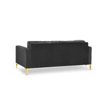 Sofa mamaia, 3-seater (micadon home) dark gray, velvet, gold metal