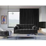 Sofa mamaia, 3-seater (micadon home) dark gray, velvet, gold metal