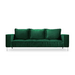 Jardanite dīvāns, 3-vietīgs (micadon home) pudele zaļš, samts, sudraba metāls