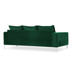 Jardanite sofa, 3-vietis (micadon home) buteliukas žalias, aksominis, sidabrinis metalas