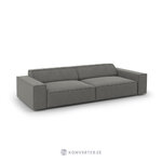 Sofa (jodie) micadon riboto leidimo šviesiai pilka, aksominė, 70x102x204