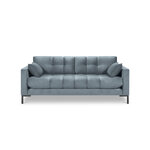 Sofa mamaia, 3-seater (micadoni home) light blue, velvet, black metal