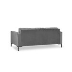 Sofa mamaia, 3-vietė (micadoni home) šviesiai pilka, aksominė, juodo metalo