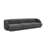 Sofa miley (micadon ribotas leidimas) pilka, aksominė, 74x85x259