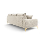 Larnite sofa, 3-seater (micadon home) light beige, structured fabric, gold metal