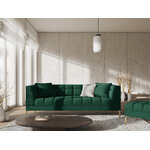 Karoo sofa, 3-vietė (micadon home) žalia, struktūrinio audinio, auksinis metalas