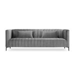Anite sofa, 3-vietė (micadon home) šviesiai pilka, aksominė, juodas chromuotas metalas