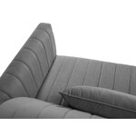 Anite sofa, 3-vietė (micadon home) šviesiai pilka, aksominė, juodas chromuotas metalas