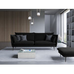 Sofa agate, 4-seater (micadon home) black, velvet, black metal