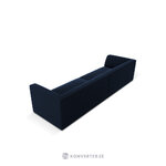 Sofa rubino, 4-vietė (micadon home) sodriai mėlyna, aksominė, nepažeista